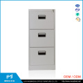 China Supplier Low Price 3 Drawer Vertical File Cabinet / 3 Drawer Metal File Cabinet